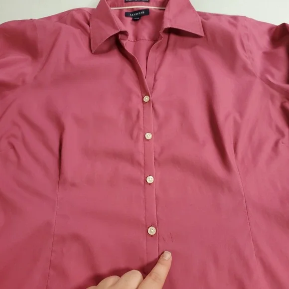 Lands End Womens Long Sleeve‎ No Iron Pinpoint Oxford Button Up Shirt Size 22W - Picture 11 of 14
